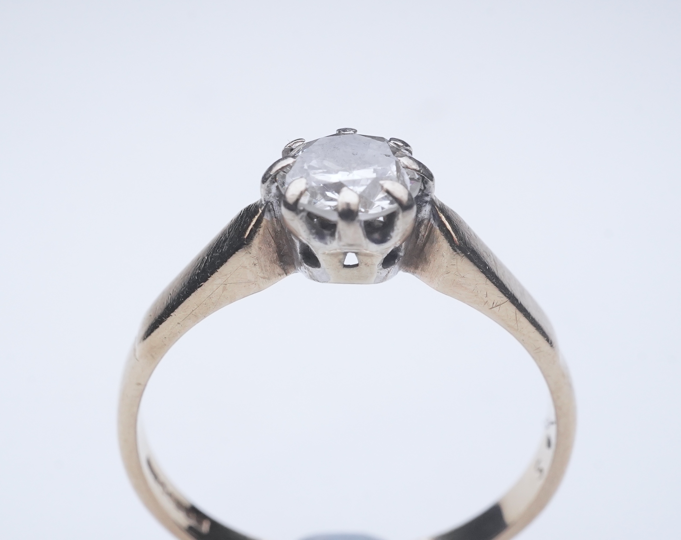 A solitaire diamond ring